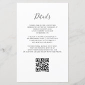 Papier Faire-part de mariage Code QR argent Vert Chasseur (Dos)