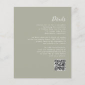 Papier Faire-part de mariage Code QR Vert Sauge Budget Sc (Dos)