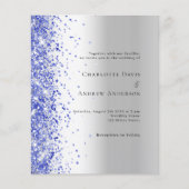 Papier Faire-part de mariage confetti bleu argenté (Devant)