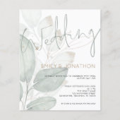 Papier Faire-part de mariage d'aquarelle budgétaire (Devant)