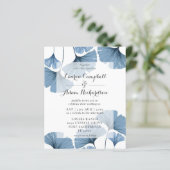 Papier Faire-part de mariage d'aquarelle de feuillage ble (Debout devant)