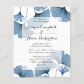 Papier Faire-part de mariage d'aquarelle de feuillage ble (Devant)