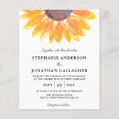 Papier Faire-part de mariage d'aquarelle de tournesol bud (Devant)