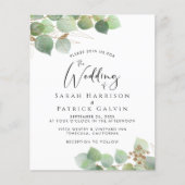Papier Faire-part de mariage d'aquarelle Eucalyptus Budge (Devant)