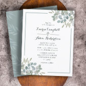 Papier Faire-part de mariage d'aquarelle Eucalyptus Budge