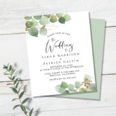 Papier Faire-part de mariage d'aquarelle Eucalyptus Budge