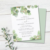 Papier Faire-part de mariage d'aquarelle Eucalyptus Budge