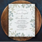 Papier Faire-part de mariage d'aquarelle Eucalyptus Budge