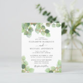 Papier Faire-part de mariage d'aquarelle Eucalyptus Budge (Debout devant)