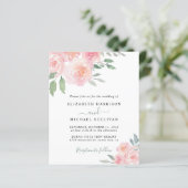 Papier Faire-part de mariage d'aquarelle florale à blanc (Debout devant)