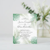 Papier Faire-part de mariage d'aquarelle tropicale budgét (Debout devant)