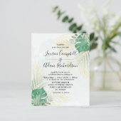 Papier Faire-part de mariage d'aquarelle tropicale budgét (Debout devant)