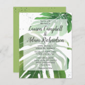 Papier Faire-part de mariage d'aquarelle tropicale budgét (Devant / Derrière)