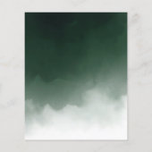 Papier Faire-part de mariage d'aquarelle vert foncé Budge (Dos)