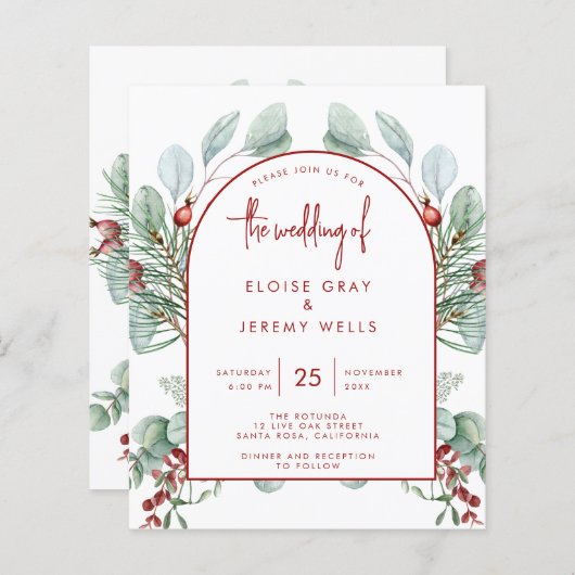 Papier Faire-part de mariage d'arc moderne (Devant / Derrière)