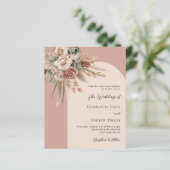 Papier Faire-part de mariage d'arche rose sauge beige (Debout devant)