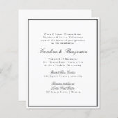 Papier Faire-part de mariage de bordure du script formel  (Devant / Derrière)