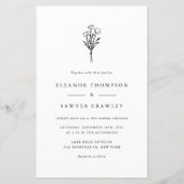 Papier Faire-part de mariage de bouquet floral minimalist (Devant)