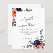 Papier Faire-part de mariage de budget floral de la marin (Devant / Derrière)