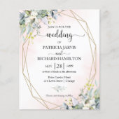 Papier Faire-part de mariage de budget géométrique rose (Devant)