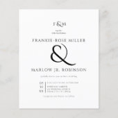 Papier Faire-part de mariage de budget monographique simp (Devant)