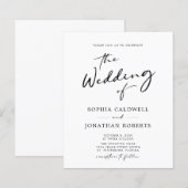 Papier Faire-part de mariage de calligraphie moderne tend (Devant / Derrière)