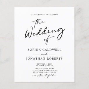 Papier Faire-part de mariage de calligraphie moderne tend