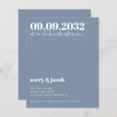 Papier Faire-part de mariage de code QR bleu budget (Devant / Derrière)