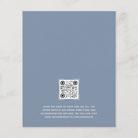 Papier Faire-part de mariage de code QR bleu budget (Dos)