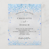 Papier Faire-part de mariage de code QR bleu budget (Devant)