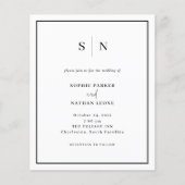 Papier Faire-part de mariage de code QR budget minimal et (Devant)