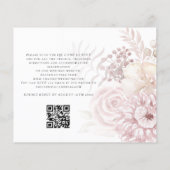 Papier Faire-part de mariage de code QR Budget Rose Flora (Dos)