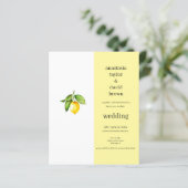 Papier Faire-part de mariage de code QR citron jaune budg (Debout devant)