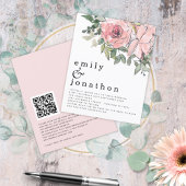 Papier Faire-part de mariage de code QR de flush budget