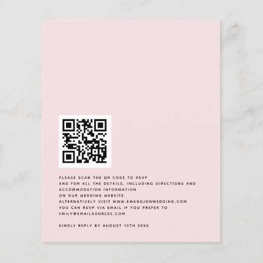 Papier Faire-part de mariage de code QR de flush budget (Dos)