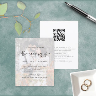Papier Faire-part de mariage de code QR de l'Arrière - pl