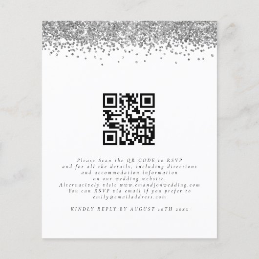 Papier Faire-part de mariage de code QR de Parties scinti (Dos)