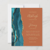 Papier Faire-part de mariage de code QR de rouille or Tur (Devant)