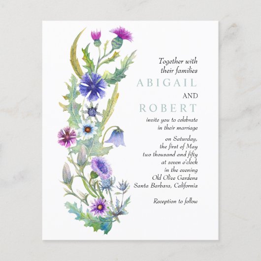 Papier FAIRE-PART DE MARIAGE de code QR du Fleur sauvage  (Devant)