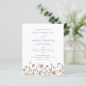 Papier Faire-part de mariage de code QR du Fleur sauvage (Debout devant)