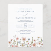 Papier Faire-part de mariage de code QR du Fleur sauvage (Devant)
