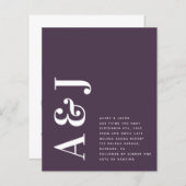 Papier Faire-part de mariage de code QR du monogramme bud (Devant / Derrière)