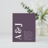 Papier Faire-part de mariage de code QR du monogramme bud (Debout devant)