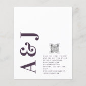 Papier Faire-part de mariage de code QR du monogramme bud (Dos)