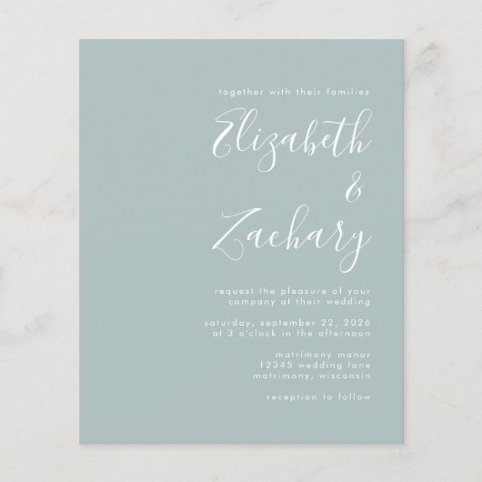 Papier Faire-part de mariage de code QR du script Budget  (Devant)