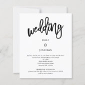 Papier Faire-part de mariage de code QR du script d'art b (Devant)