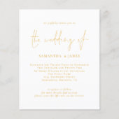 Papier Faire-part de mariage de code QR du script Gold du (Devant)