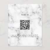 Papier Faire-part de mariage de code QR en marbre Eucalyp (Dos)