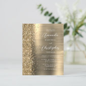 Papier Faire-part de mariage de code QR Gold Glam Budget (Debout devant)