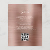Papier Faire-part de mariage de code QR Gold Glam Rose bu (Dos)
